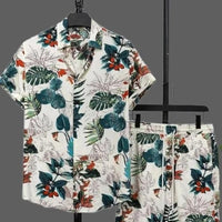 Casual Vacation-Style Printed Short & Shirt Co-ord Set For Men�(2pcs Set)