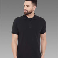 Cotton Blend Solid Half Sleeves Polo T-Shirt