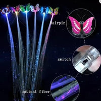 LED Flashing Light  Butterfly Hair Clip (Pack of 2 )