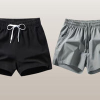 Men's Casual & Stylish Sports Shorts (Combo of Black & Grey)