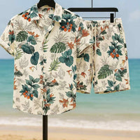 Casual Vacation-Style Printed Short & Shirt Co-ord Set For Men�(2pcs Set)