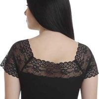 Women's Spandex Short Sleeve Readymade Blouse (Black)