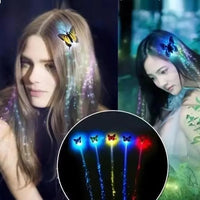LED Flashing Light  Butterfly Hair Clip (Pack of 2 )