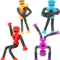 Children Suction Cup Toys Pop Tubes Stress Relief Telescopic Robot Toy