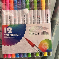 12 Double Headed Waterproof Colour Pens