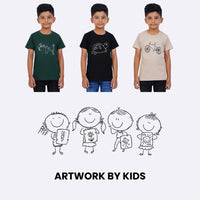Unisex kids t-shirt with vibrant graphic print for summer wear